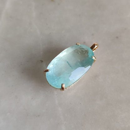 Natural Aquamarine Pendant, 14K Solid Gold Aquamarine Pendant, Solid Gold Pendant Necklace, March Birthstone, Dainty Pendent, Christmas Gift