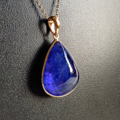 Natural Tanzanite Pendant, 14K Solid Yellow Gold Tanzanite Pendant, Tanzanite Jewelry, December Birthstone Pendant, Christmas Present