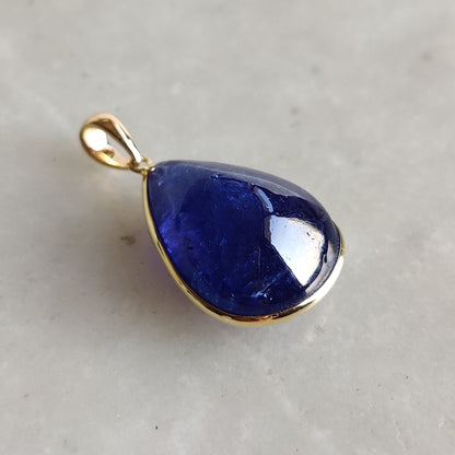 Natural Tanzanite Pendant, 14K Solid Yellow Gold Tanzanite Pendant, Tanzanite Jewelry, December Birthstone Pendant, Christmas Present