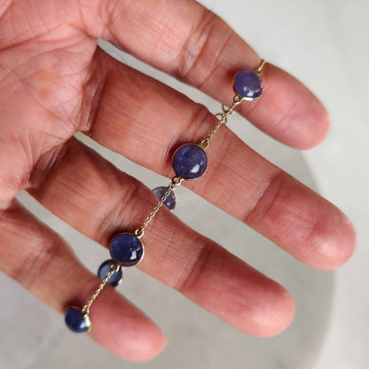 Natural Tanzanite Bracelet, 14K Yellow Gold Tanzanite Bracelet, Chain Bracelet, Dainty Bracelet, December Birthstone, Tanzanite Jewelry