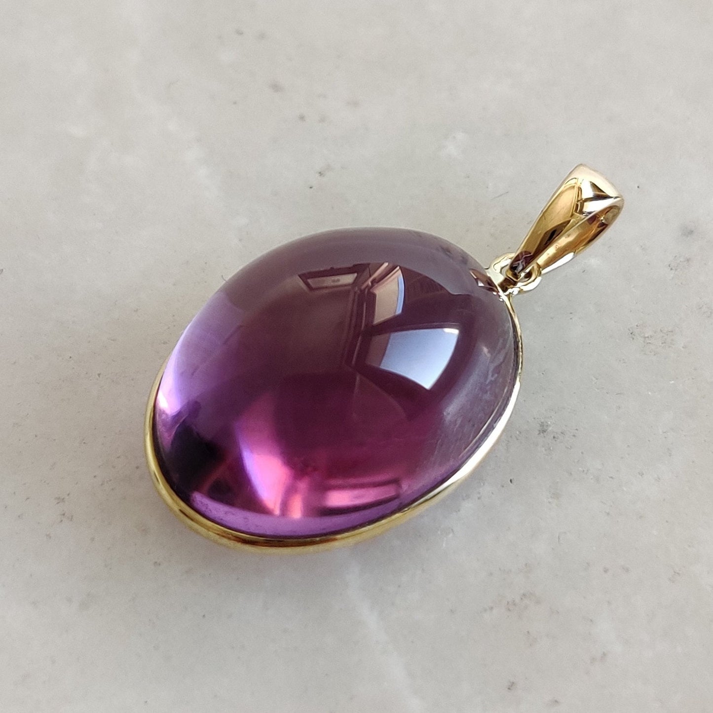 Natural Purple Amethyst Pendant, 14K Solid Gold Purple Amethyst Pendant, Solid Gold Bezel Pendant, February Birthstone, Christmas Gift