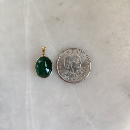 Natural Emerald Pendant, 14K Solid Yellow Gold Emerald Pendant, Solid Gold Pendant Necklace, May Birthstone, Christmas Gift, Emerald Jewelry