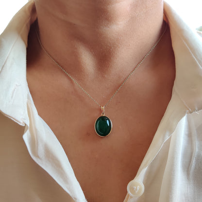 Natural Emerald Pendant, 14K Solid Yellow Gold Emerald Pendant, Solid Gold Pendant Necklace, May Birthstone, Christmas Gift, Emerald Jewelry