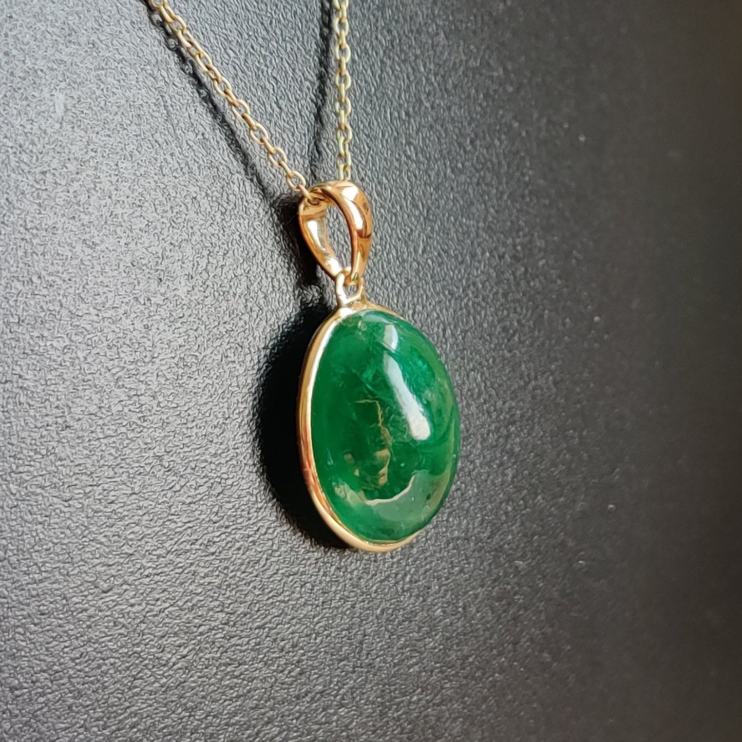 Natural Emerald Pendant, 14K Solid Yellow Gold Emerald Pendant, Solid Gold Pendant Necklace, May Birthstone, Christmas Gift, Emerald Jewelry