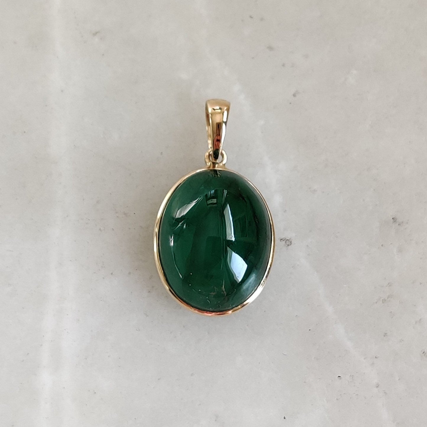 Natural Emerald Pendant, 14K Solid Yellow Gold Emerald Pendant, Solid Gold Pendant Necklace, May Birthstone, Christmas Gift, Emerald Jewelry