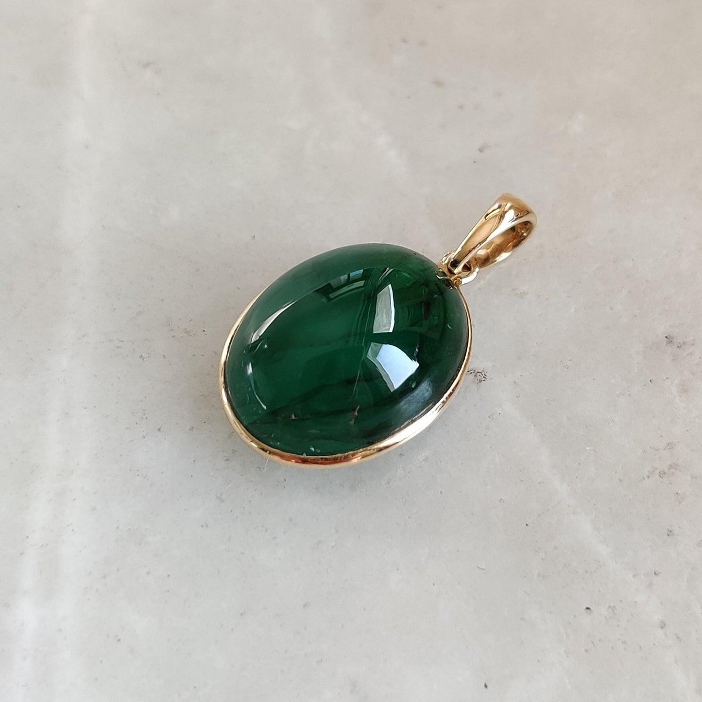 Natural Emerald Pendant, 14K Solid Yellow Gold Emerald Pendant, Solid Gold Pendant Necklace, May Birthstone, Christmas Gift, Emerald Jewelry