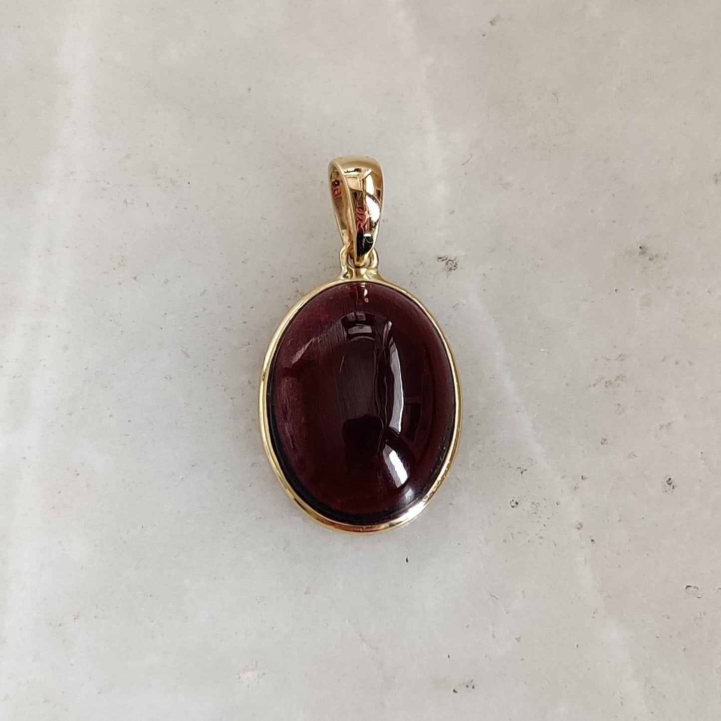 Natural Garnet Pendant, 14K Solid Gold Garnet Pendant, Solid Gold Pendant Necklace, January Birthstone, Christmas Gift, Garnet Jewelry