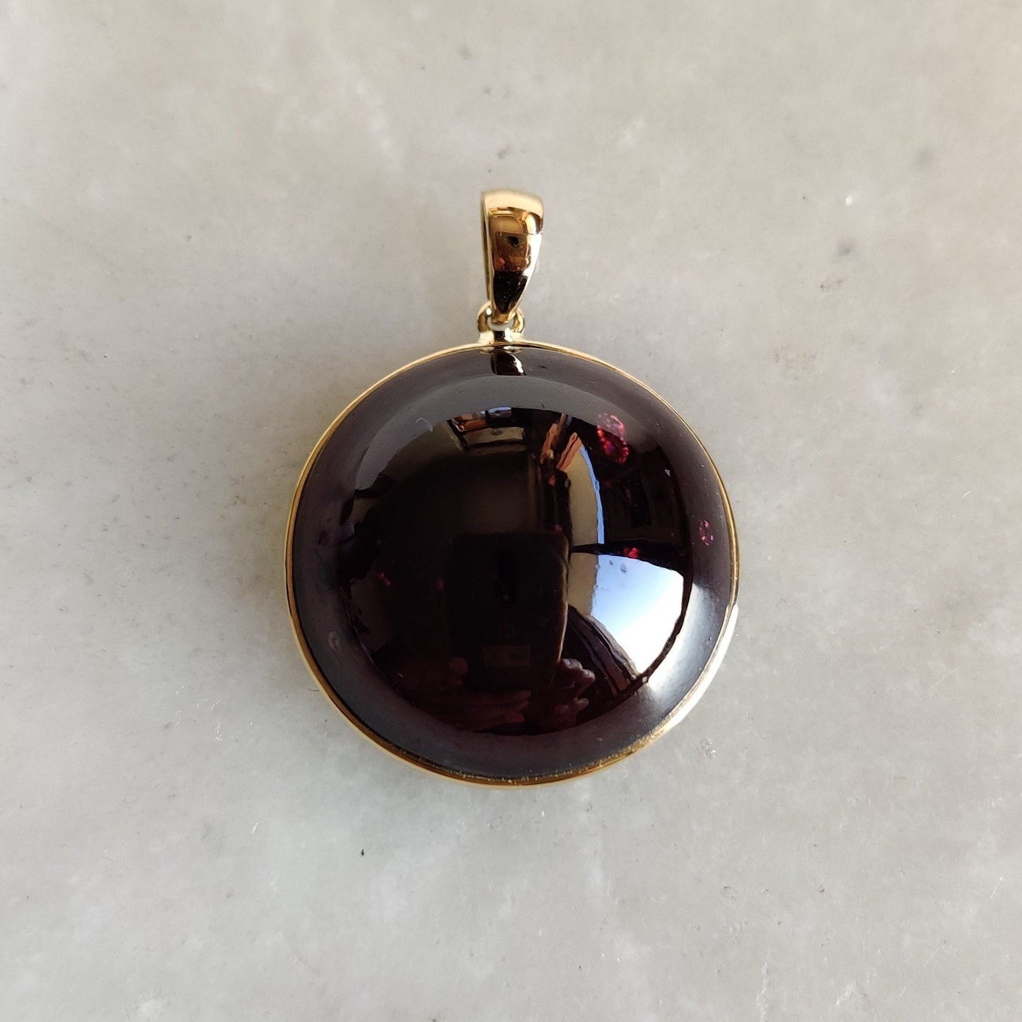 Natural Garnet Pendant, 14K Solid Gold Garnet Pendant, Solid Gold Pendant Necklace, January Birthstone, Bezel Pendant, Christmas Present