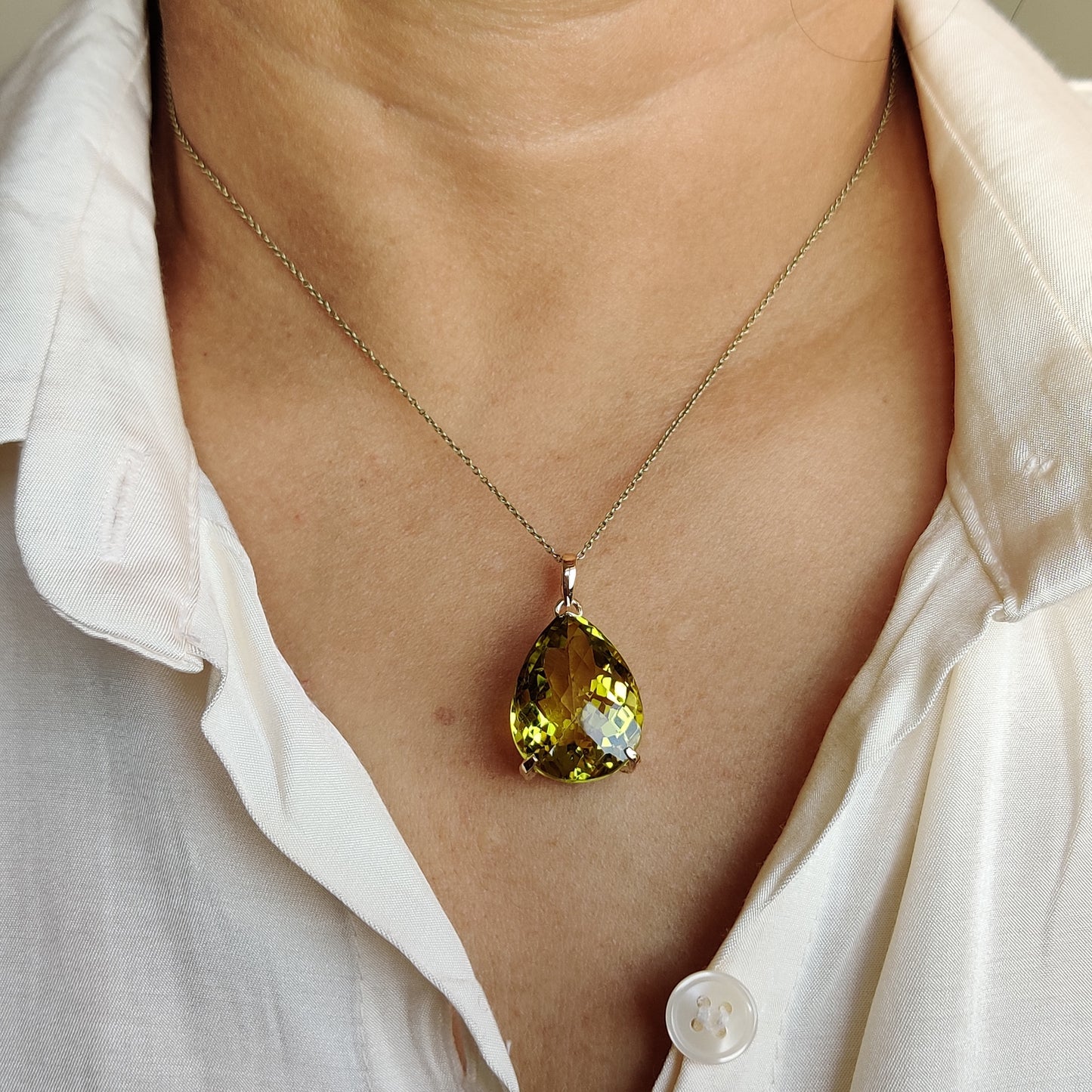 Natural Lemon Topaz Pendant, 14K Solid Gold Lemon Topaz Pendant, Solid Gold Pendant,  November Birthstone, Christmas Gift, Topaz Jewelry