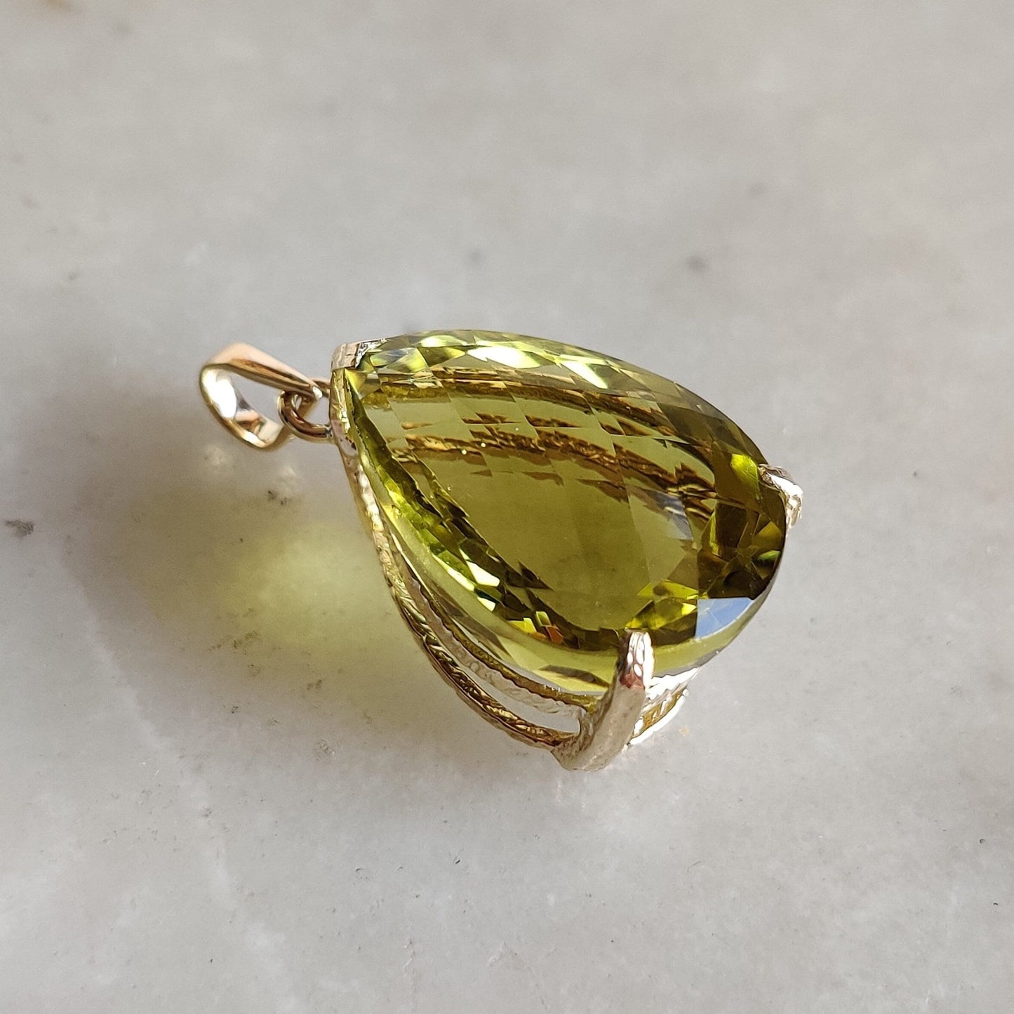 Natural Lemon Topaz Pendant, 14K Solid Gold Lemon Topaz Pendant, Solid Gold Pendant,  November Birthstone, Christmas Gift, Topaz Jewelry