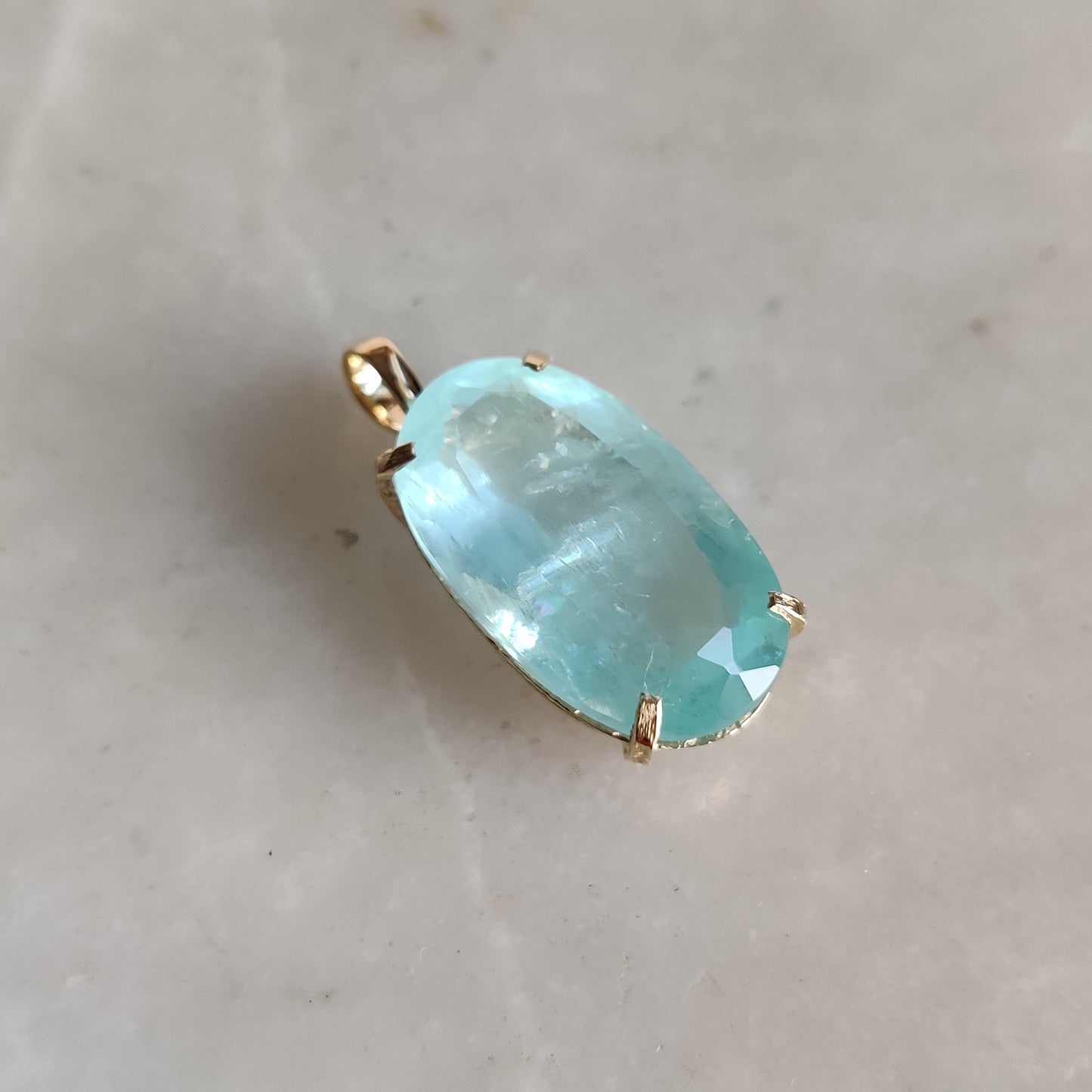 Natural Aquamarine Pendant, 14K Solid Gold Aquamarine Pendant, Solid Gold Pendant Necklace, March Birthstone, Dainty Pendent, Christmas Gift