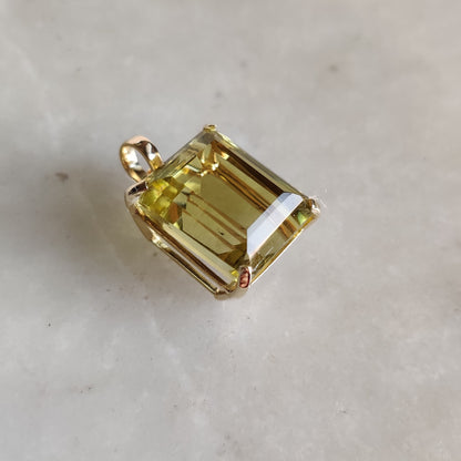 Natural Lemon Topaz Pendant, 14K Solid Yellow Gold Lemon Topaz Pendant, Bezel Pendant, November Birthstone, Topaz Jewelry, Christmas Gift