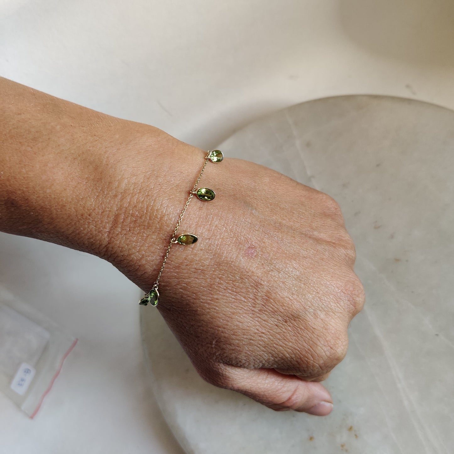 Natural Peridot Bracelet, 14K Yellow Gold Peridot Bracelet, Chain Bracelet, Dainty Gemstone Bracelet, August Birthstone,Gold Bracelets