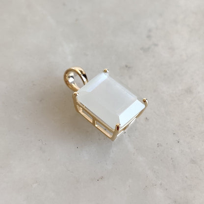 Natural White Moonstone Pendant, 14K Solid Yellow Gold White Moonstone Pendant, June Birthstone, Anniversary Gift, White Moonstone Jewelry