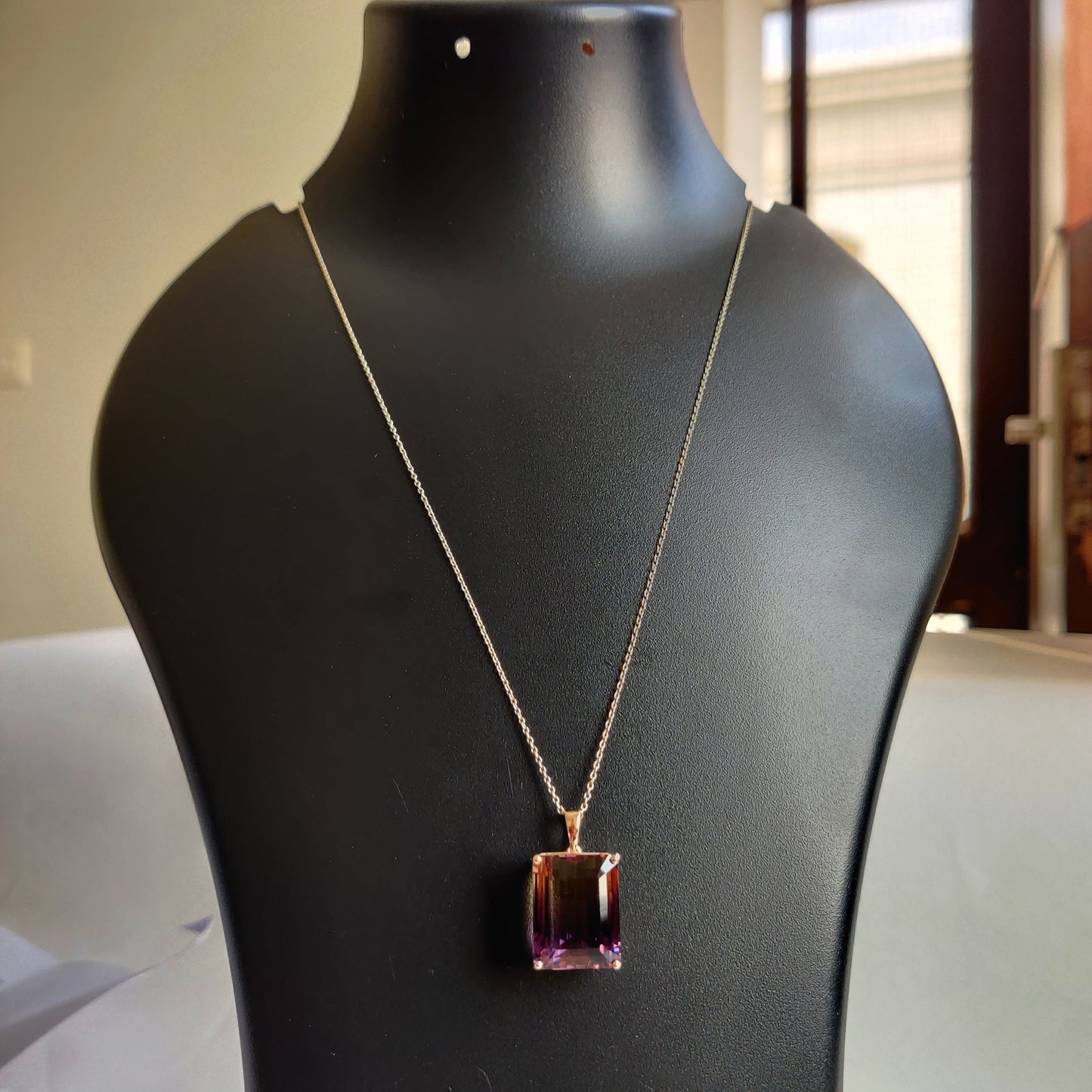 Natural Ametrine Pendant, Purple Amethyst & Citrine Pendant Necklace, 14K Solid Gold Ametrine Pendant, Christmas Gift, Feb Nov Birthstone