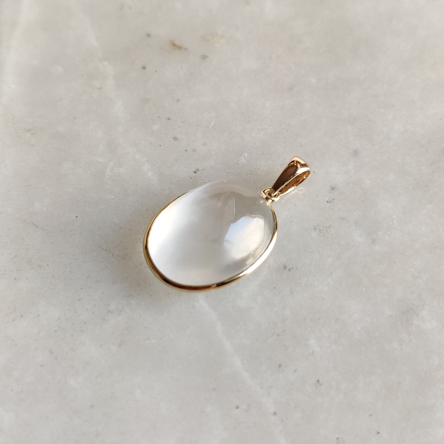 Natural White Moonstone Pendant, 14K Solid Yellow Gold White Moonstone Pendant, June Birthstone, Christmas Gift, White Moonstone Jewelry