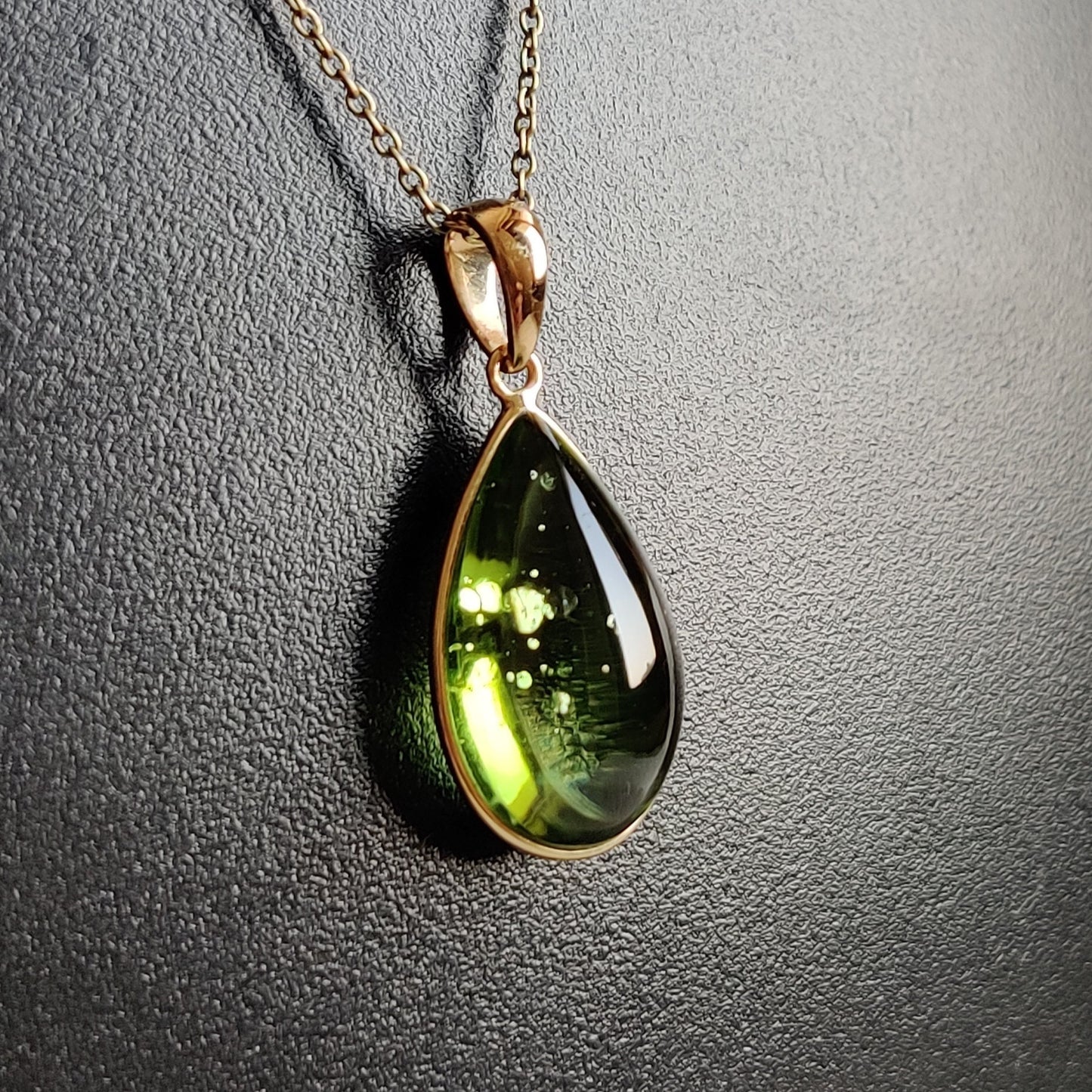 Natural Peridot Pendant, 14K Solid Gold Peridot Pendant, Solid Gold Pendant Necklace, August Birthstone, Christmas Gift, Peridot Jewelry