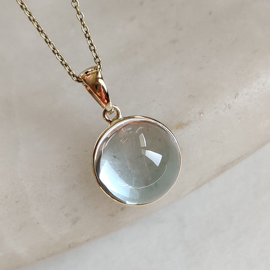 Natural Sky Blue Topaz Pendant, 14K Solid Gold Sky Blue Topaz Pendant, Solid Gold Pendant Necklace, December Birthstone, Christmas Present