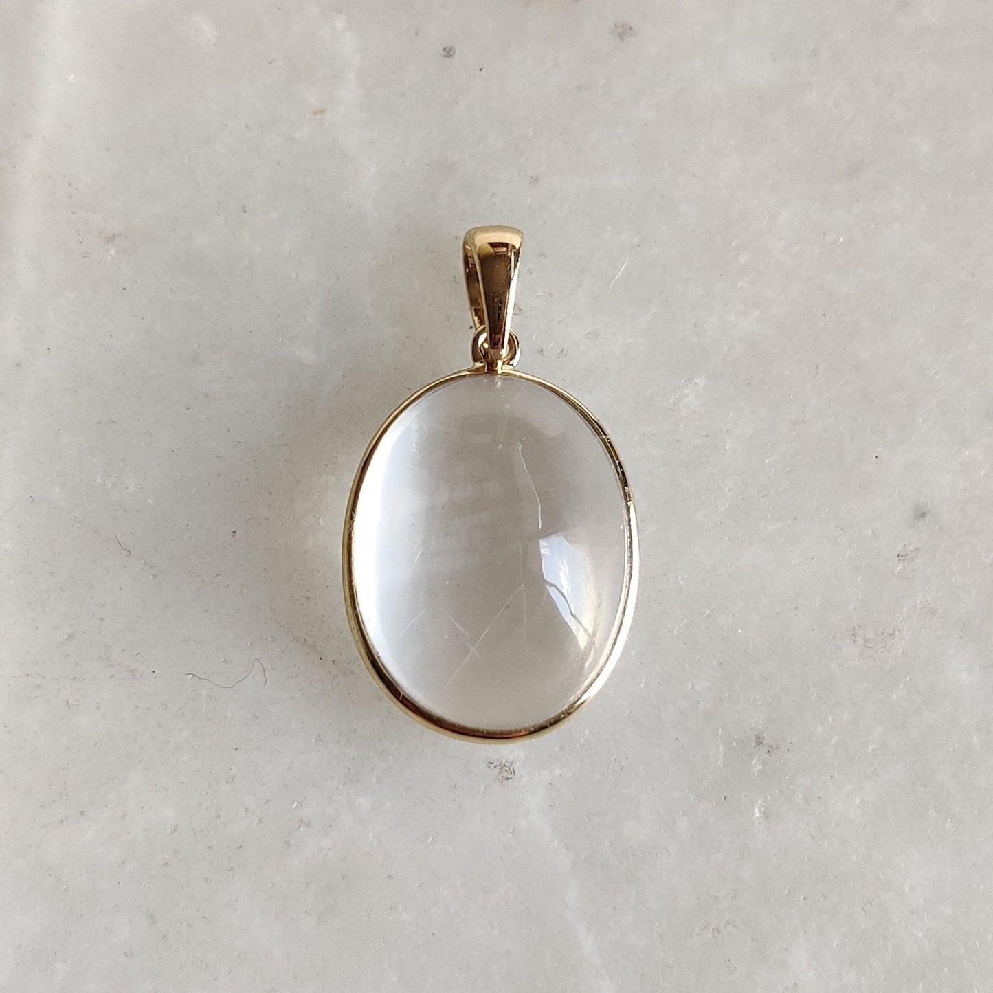 Natural White Moonstone Pendant, 14K Solid Yellow Gold White Moonstone Pendant, June Birthstone, Christmas Gift, White Moonstone Jewelry