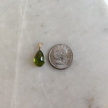 Natural Peridot Pendant, 14K Solid Gold Peridot Pendant, Solid Gold Pendant Necklace, August Birthstone, Christmas Gift, Peridot Jewelry