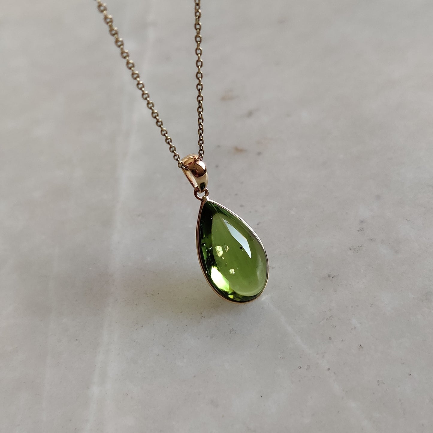 Natural Peridot Pendant, 14K Solid Gold Peridot Pendant, Solid Gold Pendant Necklace, August Birthstone, Christmas Gift, Peridot Jewelry