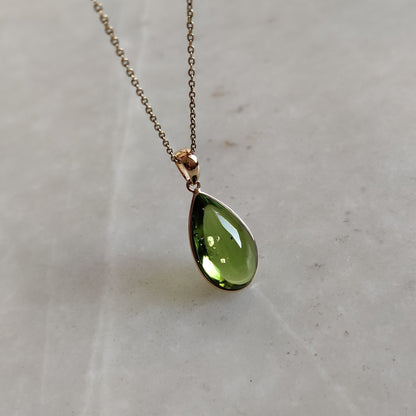 Natural Peridot Pendant, 14K Solid Gold Peridot Pendant, Solid Gold Pendant Necklace, August Birthstone, Christmas Gift, Peridot Jewelry