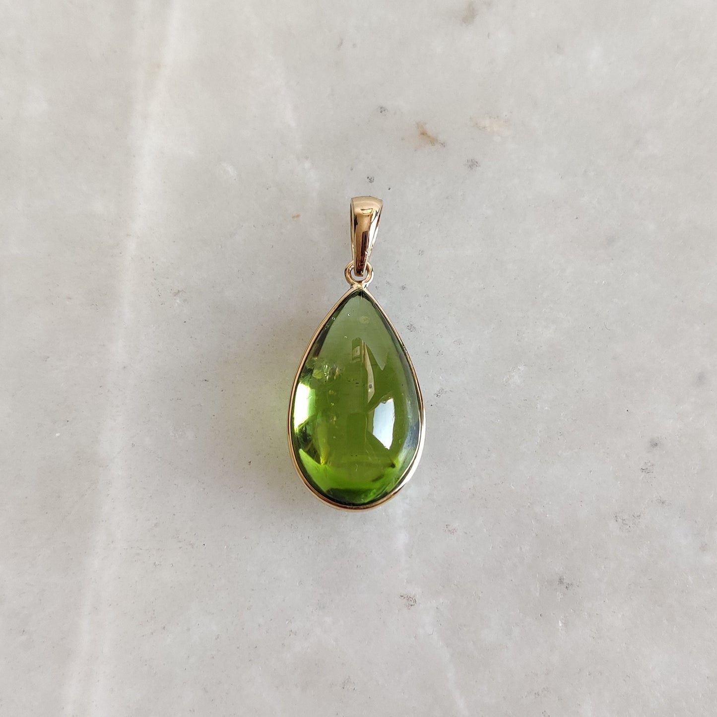 Natural Peridot Pendant, 14K Solid Gold Peridot Pendant, Solid Gold Pendant Necklace, August Birthstone, Christmas Gift, Peridot Jewelry