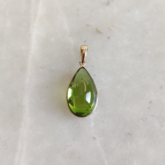 Natural Peridot Pendant, 14K Solid Gold Peridot Pendant, Solid Gold Pendant Necklace, August Birthstone, Christmas Gift, Peridot Jewelry