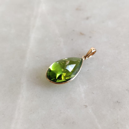 Natural Peridot Pendant, 14K Solid Gold Peridot Pendant, Solid Gold Pendant Necklace, August Birthstone, Christmas Gift, Peridot Jewelry