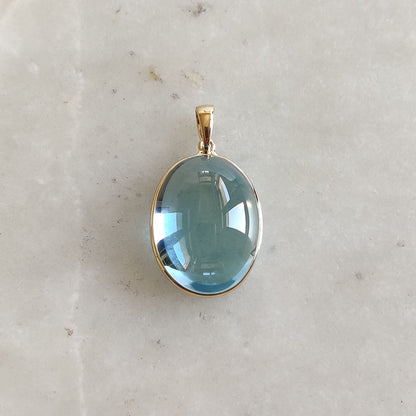 Natural Sky Blue Topaz Pendant, 14K Solid Gold Sky Blue Topaz Pendant, Solid Gold Pendant Necklace, December Birthstone, Christmas Gift