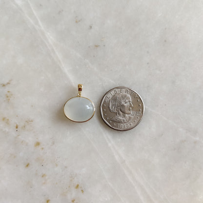 Natural White Moonstone Pendant, 14K Solid Yellow Gold White Moonstone Pendant, June Birthstone, Anniversary Gift, White Moonstone Jewelry