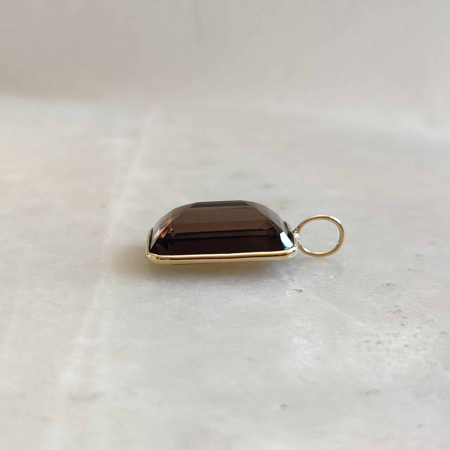 Natural Smoky Quartz Pendant, 14K Solid Yellow Gold Pendant, June Birthstone Pendant, Smoky Quartz Jewelry, Christmas Present