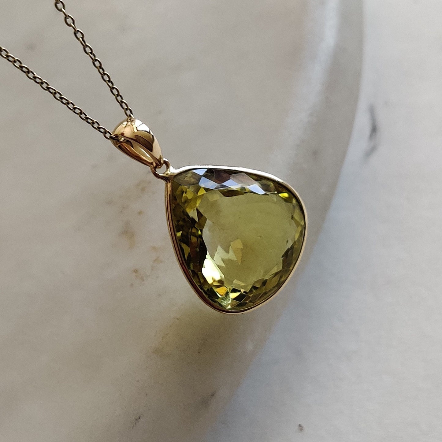 Natural Lemon Topaz Pendant, 14K Solid Yellow Gold Lemon Topaz Pendant, November Birthstone Pendant, Topaz Jewelry, Christmas Present