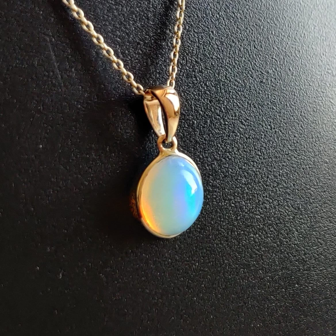 Natural Ethiopian Opal Pendant,14K Solid Gold Opal Pendant, Solid Gold Pendant Necklace, October Birthstone, Anniversary Gift, Birthday Gift