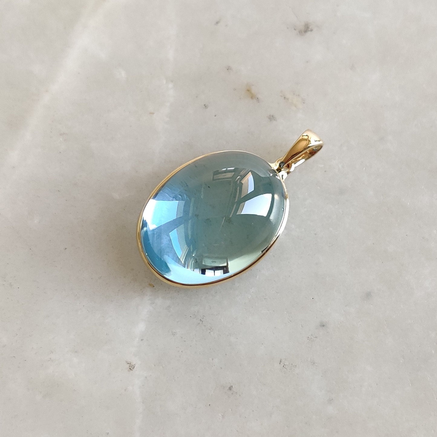 Natural Sky Blue Topaz Pendant, 14K Solid Gold Sky Blue Topaz Pendant, Solid Gold Pendant Necklace, December Birthstone, Christmas Gift