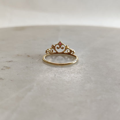 Natural Ruby Ring, 14K Solid Gold Ring, 14k Gold Ruby Ring, July Birthstone, Gift For Her, Birthday Present, Ruby Crown Ring