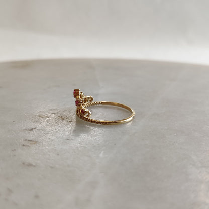 Natural Ruby Ring, 14K Solid Gold Ring, 14k Gold Ruby Ring, July Birthstone, Gift For Her, Birthday Present, Ruby Crown Ring