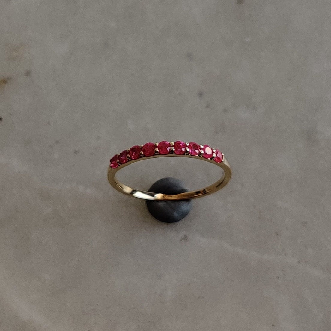 Natural Ruby Ring, 14K Solid Yellow Gold Ruby Ring, July Birthstone Ring, Anniversary Present, Dainty Ring, Ruby Jewelry