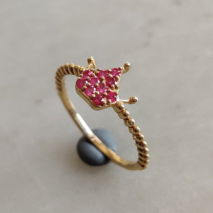 Natural Ruby Ring, 14K Solid Gold Ring, 14k Gold Ruby Ring, July Birthstone, Christmas Present, Dainty Ring, Statement Ring, Ruby Jewelry