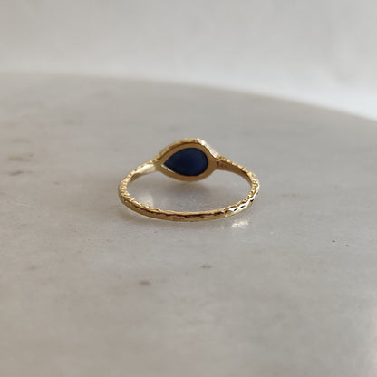 Natural Blue Sapphire Ring, 14K Solid Yellow Gold Sapphire Ring, September Birthstone Ring, Natural Blue Sapphire Jewelry, Birthday Gift