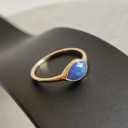 Natural Blue Sapphire Ring, 14K Solid Yellow Gold Sapphire Ring, September Birthstone Ring, Natural Blue Sapphire Jewelry, Birthday Gift