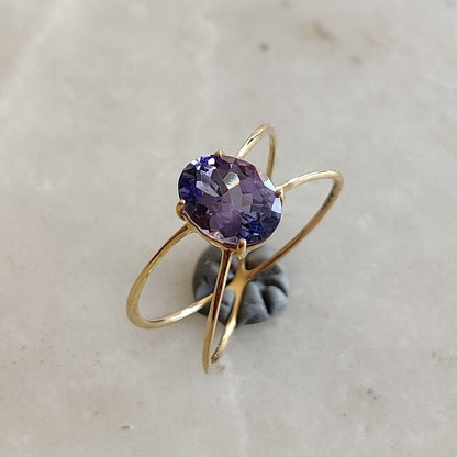 Natural Tanzanite Ring, 14K Solid Yellow Gold Tanzanite Ring, December Birthstone Ring, Tanzanite Jewelry, Christmas Present