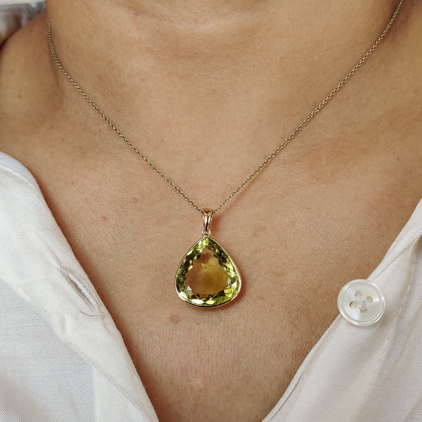 Natural Lemon Topaz Pendant, 14K Solid Yellow Gold Lemon Topaz Pendant, November Birthstone Pendant, Topaz Jewelry, Christmas Present