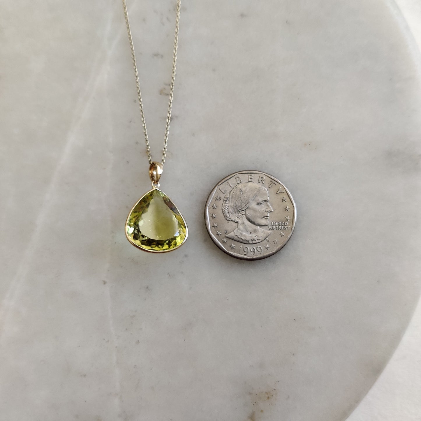 Natural Lemon Topaz Pendant, 14K Solid Yellow Gold Lemon Topaz Pendant, November Birthstone Pendant, Topaz Jewelry, Christmas Present