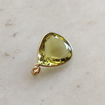 Natural Lemon Topaz Pendant, 14K Solid Yellow Gold Lemon Topaz Pendant, November Birthstone Pendant, Topaz Jewelry, Christmas Present