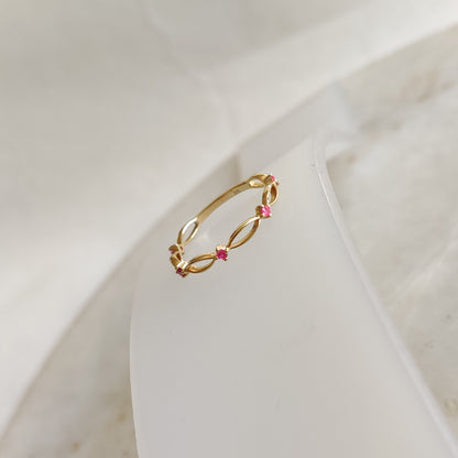 Natural Ruby Ring, 14K Solid Yellow Gold Ruby Ring, July Birthstone Ring, Christmas Present, Dainty Ring, Statement Ring, Ruby Jewelry