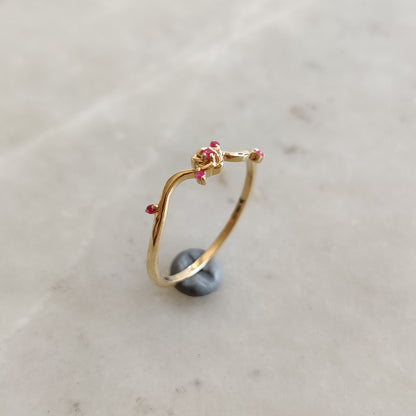 Natural Ruby Ring, 14K Solid Gold Ring, 14k Gold Ruby Ring, July Birthstone, Christmas Gift, Dainty Ring, Statement Ring, Ruby Jewelry