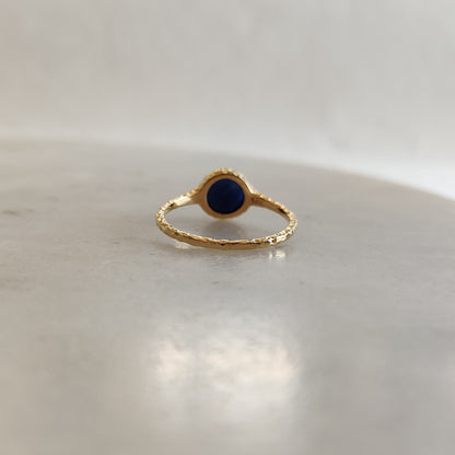 Anillo de zafiro azul natural, anillo de zafiro azul de oro amarillo macizo de 14 quilates, anillo con piedra natal de septiembre, regalo de Navidad, joyería de zafiro azul