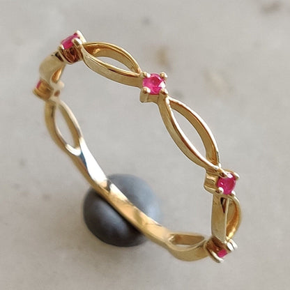 Natural Ruby Ring, 14K Solid Yellow Gold Ruby Ring, July Birthstone Ring, Christmas Present, Dainty Ring, Statement Ring, Ruby Jewelry