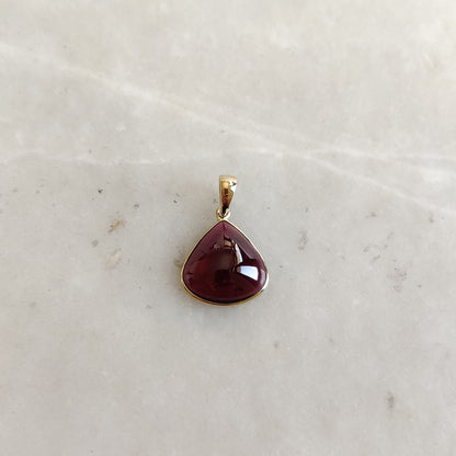 Natural Garnet Pendant, 14K Solid Gold Garnet Pendant, Solid Gold Pendant Necklace, January Birthstone, Christmas Gift, Garnet Jewelry